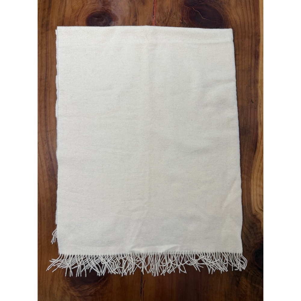 Alicia Adams Alpaca Throw Blanket Wool 68" x 53" Fringe Q3-3